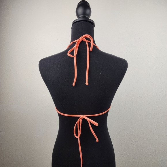 Luli Fama Guauanco Mamey Bandeau Coral Push-Up Halter Bikini Top Size Large - Picture 5 of 10